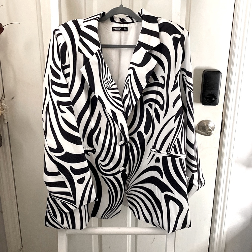 Plus Zebra Lined Blazer 3x